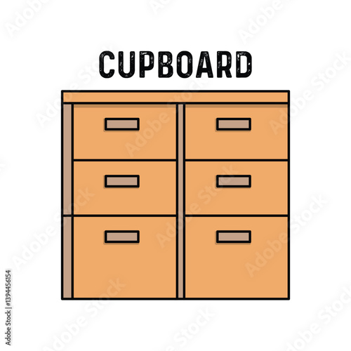simple wardrobe vector illustration, hand drawn