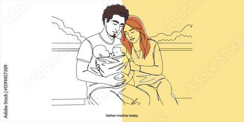 A mother travels with her baby, embracing the joys of family adventures and shared experiences. Meanwhile, a father and mother sit together on a terrace, cherishing quiet moments with their infant.