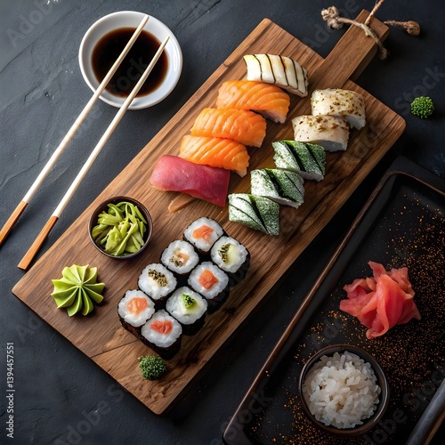 sushi and chopsticks