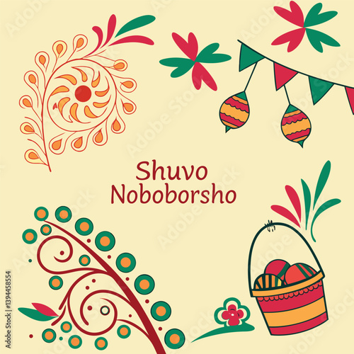 Shuvo Noboborso with beautiful background
