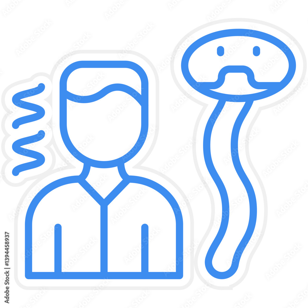 Fototapeta premium Fear Of Snakes Icon Style