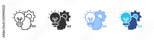 Proactive Multi Style Icon Set Vector 