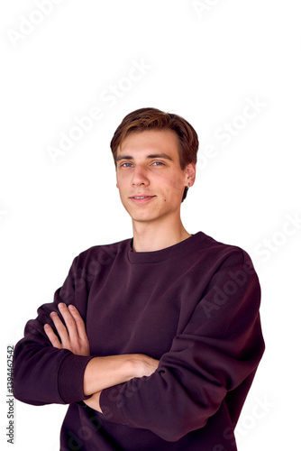 portrait of an attractive young 20 year old man with dark hair and blue eyes, png, isolated,