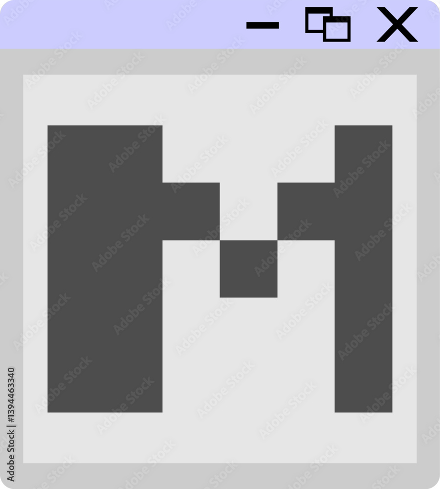 Windows Pop Up Letter Vector Element Alphabet M Windows Pop Up Letter Vector Element Alphabet M