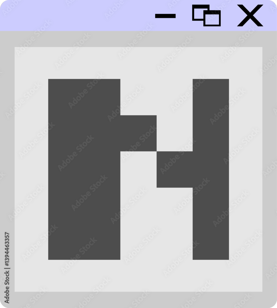 Windows Pop Up Letter Vector Element Alphabet N Windows Pop Up Letter Vector Element Alphabet N