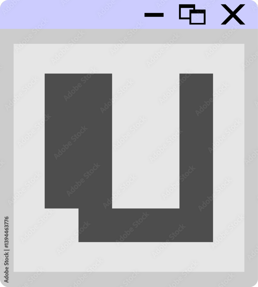 Windows Pop Up Letter Vector Element Alphabet U Windows Pop Up Letter Vector Element Alphabet U