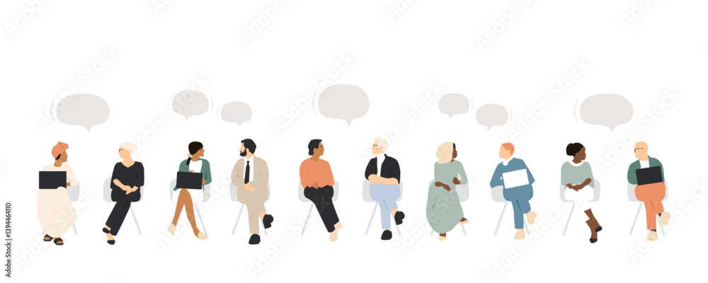 Different people talking to each other in pairs. Modern design. Different people talking to each other in pairs. Modern design.