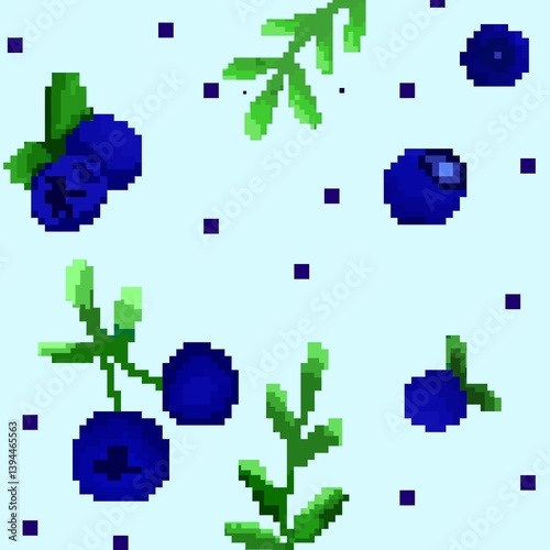 Blueberry Background Pixel Art