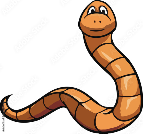 Cartoon cute worm.