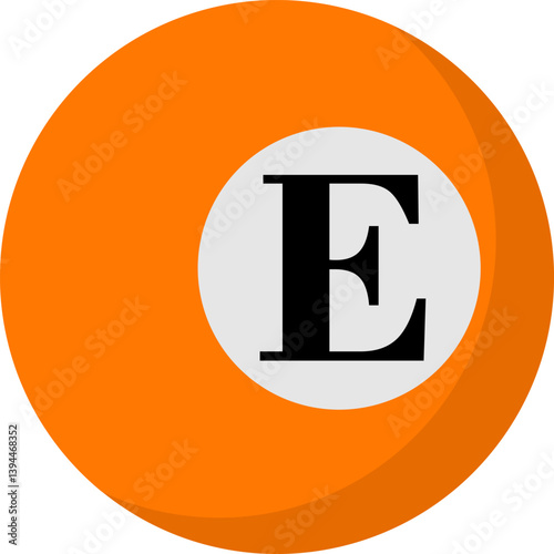 Billiard Letter Vector Element Alphabet E
