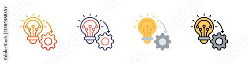 Implementation Multi Style Icon Set Vector 