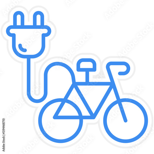 Electric Bike Icon Style
