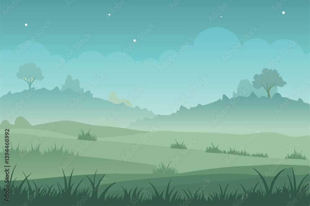 Obraz premium summer landscape with mountains