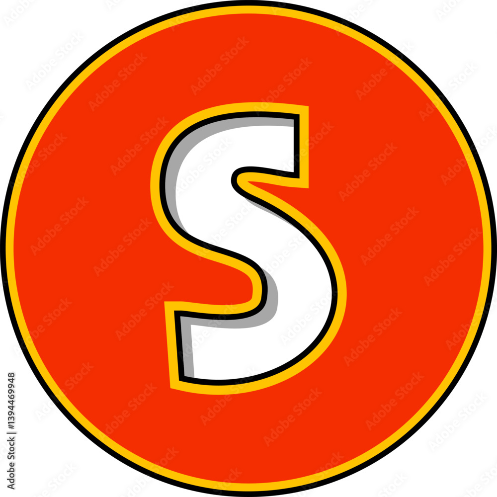 Fototapeta premium Circle Cut Letter Vector Element Alphabet S