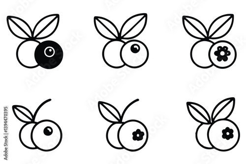  bilberry line art drawing for nature lovers and enthusiasts.