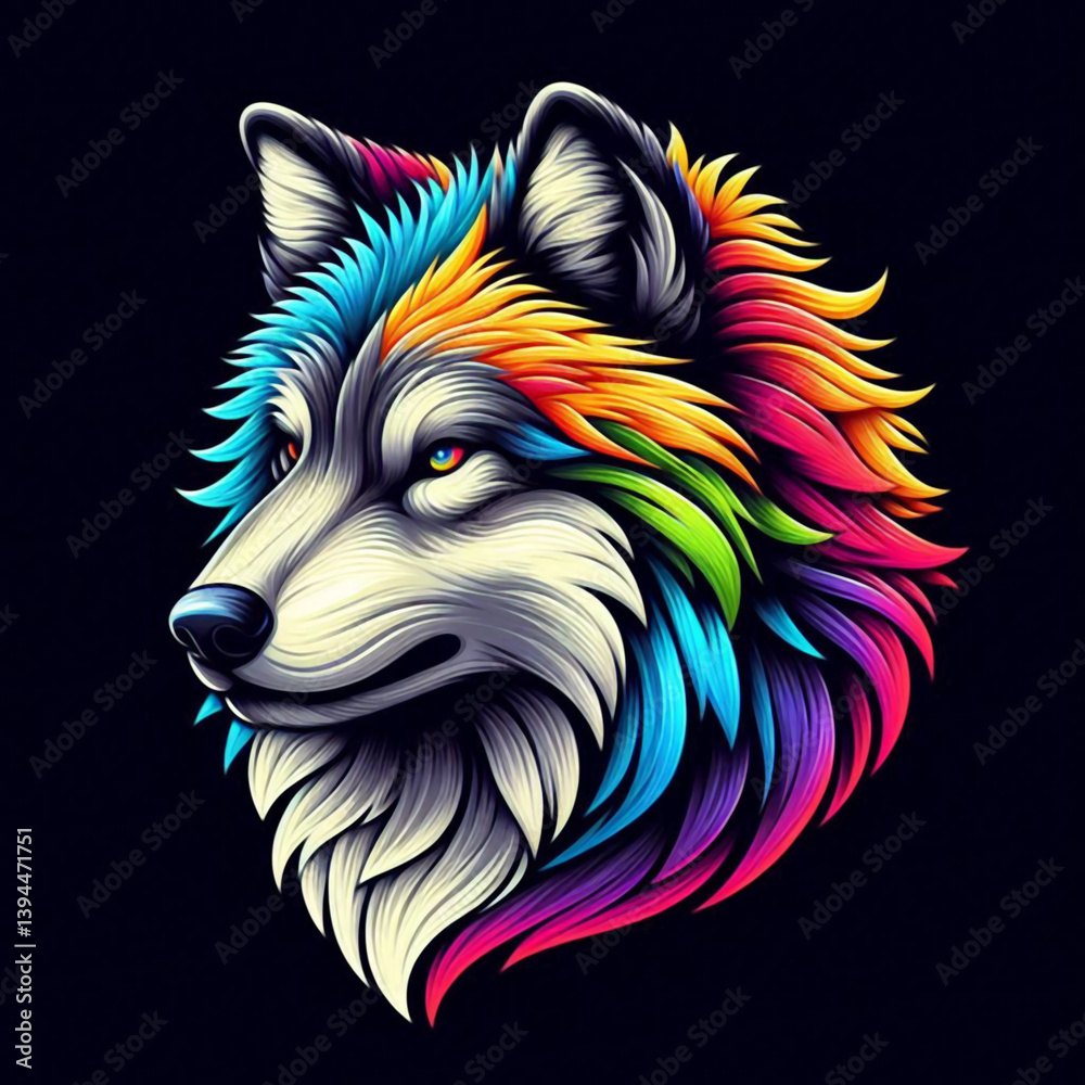 Naklejka premium wolf head vector, wolf head vector illustration, 