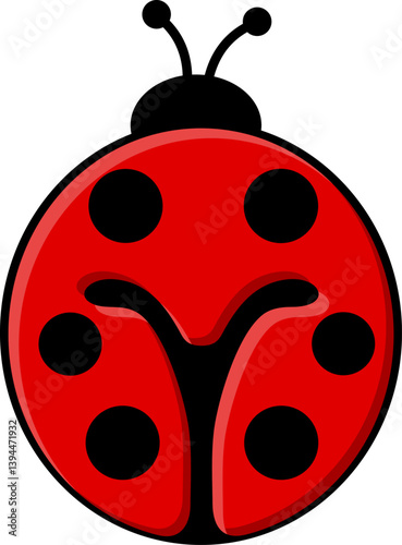 Ladybug Letter Vector Element Alphabet M