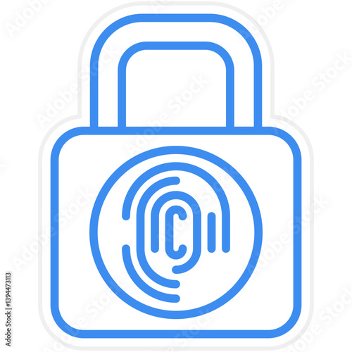 Biometric Padlock Icon Style