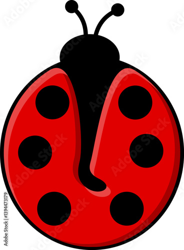 Ladybug Letter Vector Element Alphabet V