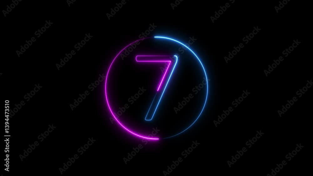 neon text 7 number countdown icon background 4k animation .Neon number 7 neon text 7 number countdown icon background 4k animation .Neon number 7