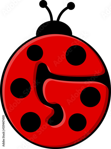 Ladybug Letter Vector Element Alphabet G