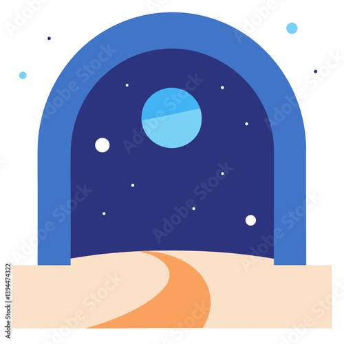 Portal on the beach opening to space