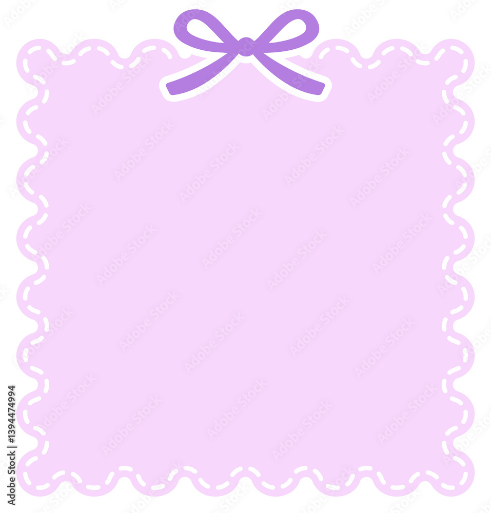 Ribbon Bow Wavy Text Frame Ribbon Bow Wavy Text Frame