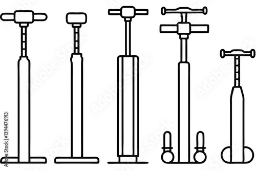  bike pump line art simple and clear design