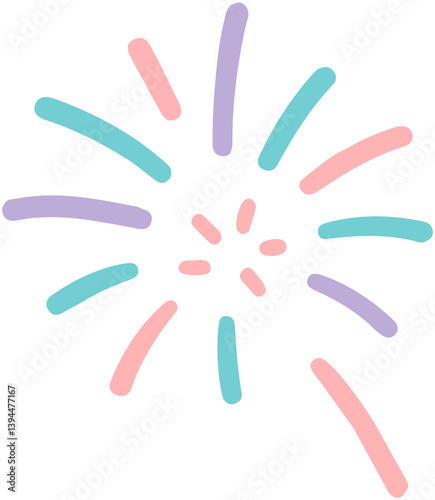 Colorful Fireworks Hand Drawn Doodle