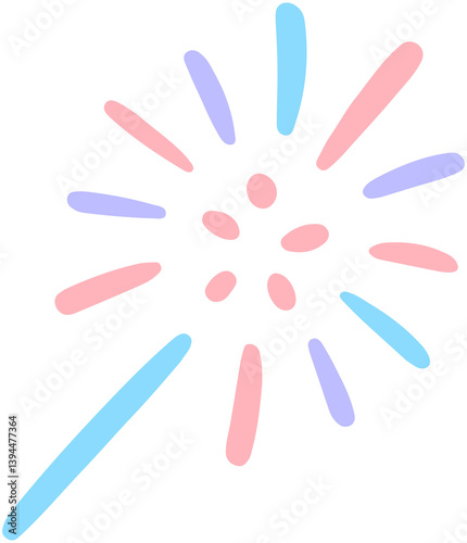 Colorful Fireworks Hand Drawn Doodle