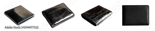 Wallpaper Mural Minimalist black wallet mockups showcasing various angles and textures for modern accessories Torontodigital.ca