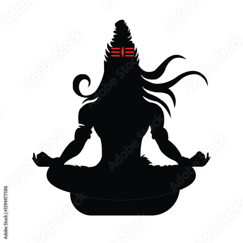Lord Shiva Silhouette in Meditation – Tranquil Spiritual Art