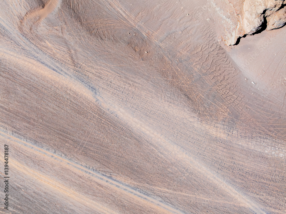 Aerial view of desert sand texture background