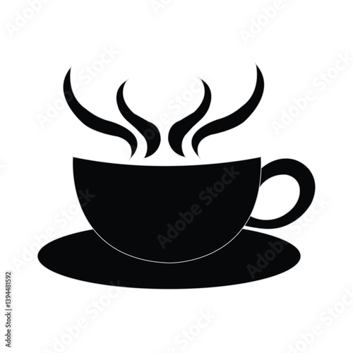 Steaming Coffee Cup Silhouette