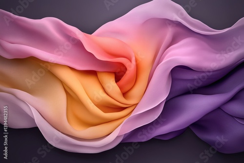 Colorful Abstract Fabric Swirl in Soft Gradient Tones