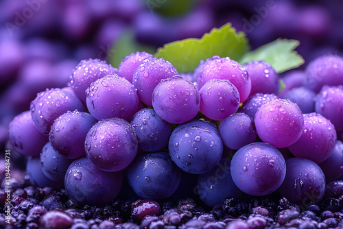Wallpaper Mural Fresh Purple Grapes with Water Droplets Fruit, Nutrition, and Culinary Art Photography Torontodigital.ca