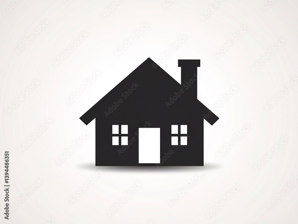 House icon logo symbol in bold black silhouette, minimalist and clean. Isolated white background House icon logo symbol in bold black silhouette, minimalist and clean. Isolated white background
