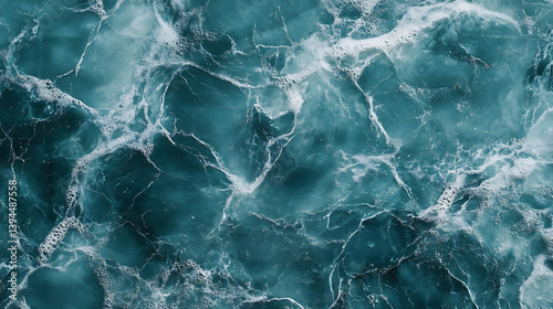Soft water like textures on a muted teal surface, Gentle fluidity creating a serene composition, Nature-inspired minimalist style