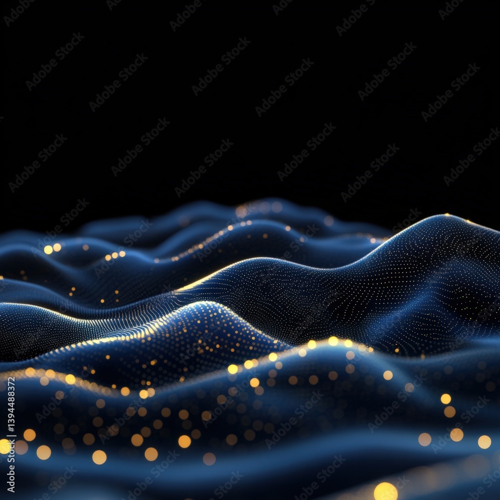 Obraz premium Abstract blue glowing hills