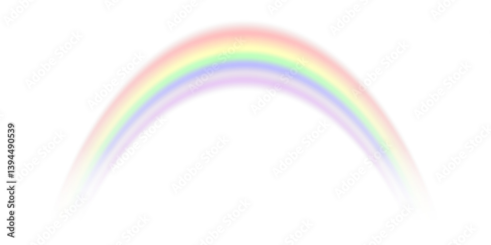 Rainbow icon. Realistic colourful arch shape isolated on white transparent background. Bright vector illustration of sky and nature symbol. Decorative graphic element. Rainbow icon. Realistic colourful arch shape isolated on white transparent background. Bright vector illustration of sky and nature symbol. Decorative graphic element.