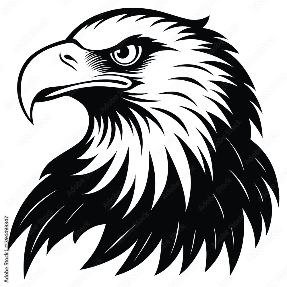 Obraz premium Eagle bald vector shilhouette single collection