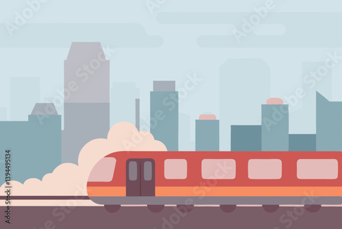 steam train in the city