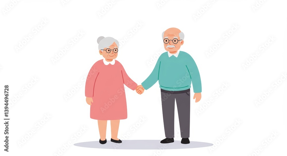 Fototapeta premium Aged couple bonding and smiling outdoors