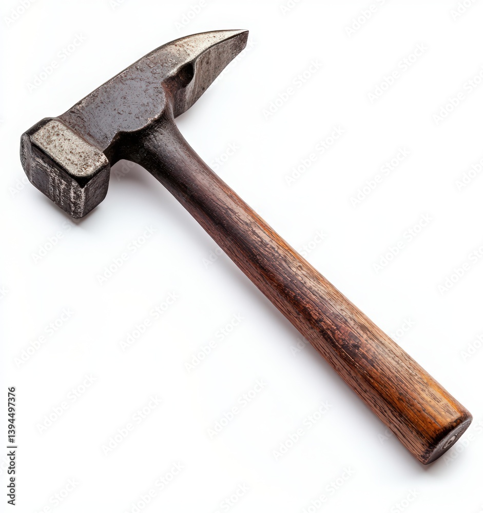hammer with wooden handle isolated on white background. International workers' day. Labour day hammer with wooden handle isolated on white background. International workers' day. Labour day