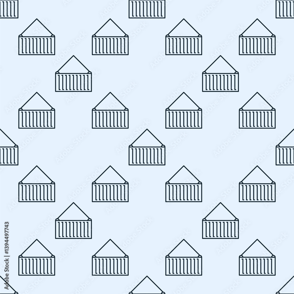Container vector minimal seamless pattern in line style Container vector minimal seamless pattern in line style