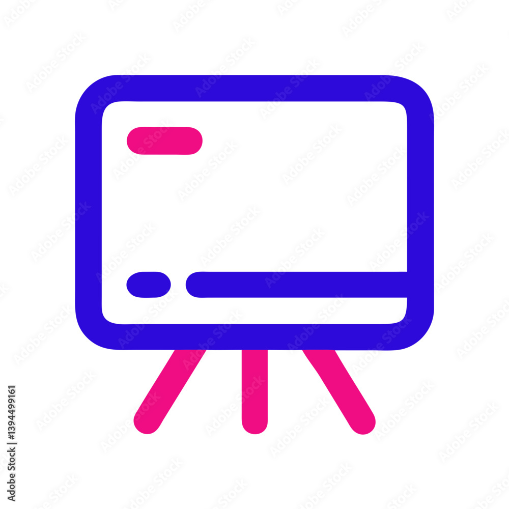 Digital Whiteboard Icon in Bright Colors on a Clean Background Digital Whiteboard Icon in Bright Colors on a Clean Background