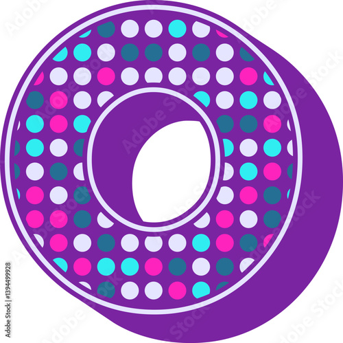 Disco Lamp Letter Vector Element Alphabet O
