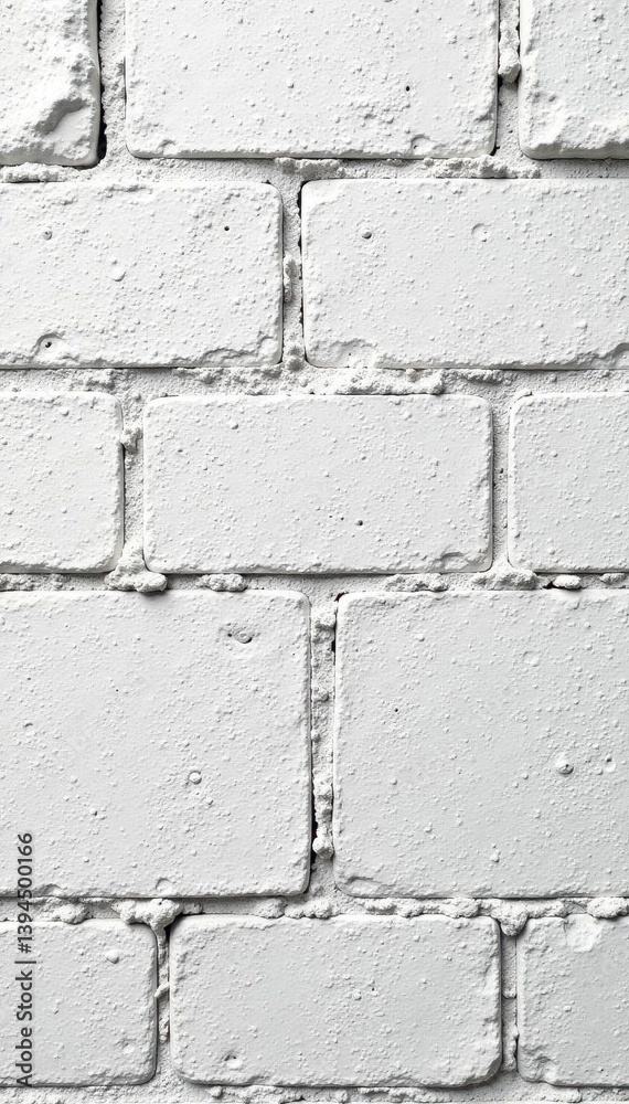 Fototapeta premium Textured whitewashed concrete block wall close-up , texture, worn, rough