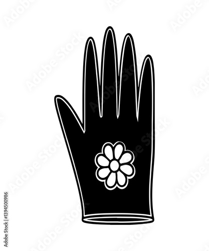 Garden gloves icon filled with black