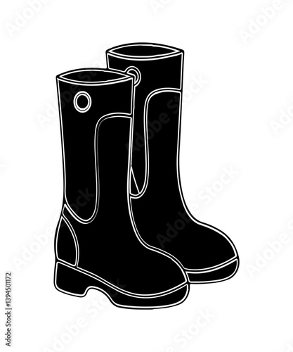 Work Boot icon filled with black